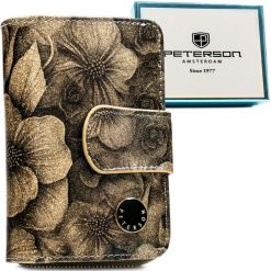 Portfel damski Peterson PTN PS115-FDS złoty. Żółte portfele damskie Peterson, ze skóry. Za 99.99 zł.
