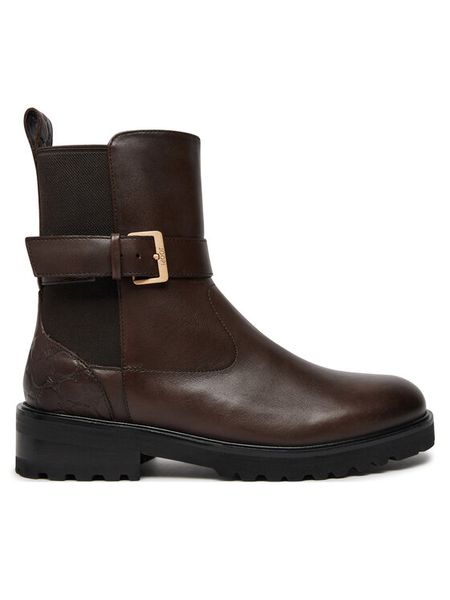 JOOP! Botki 4140007699 Brązowy. Brązowe botki damskie JOOP!, bez wzorów, ze skóry, bez obcasa, na płaskiej podeszwie, bez zapięcia. Za 709.99 zł.