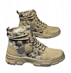 Buty TREKKINGOWE TAKTYCZNE WOJSKOWE MILITARNE Wodoodporne TRAPERY Moro R42. Buty zimowe męskie ITIMPORT, bez wzorów, bez obcasa, bez zapięcia. Za 242.05 zł.