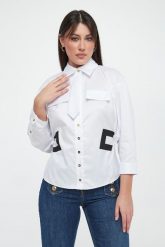 Koszula damska z krawatem ELISABETTA FRANCHI. Koszule damskie Elisabetta Franchi, bez wzorów, bez kołnierzyka, bez ramiączek. Za 2,169.00 zł.