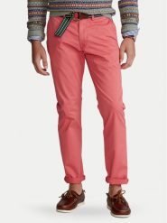 Polo Ralph Lauren Chinosy 710704176005 Różowy Slim Fit. Czerwone eleganckie spodnie męskie Polo Ralph Lauren, bez wzorów, z bawełny. Za 649.99 zł.