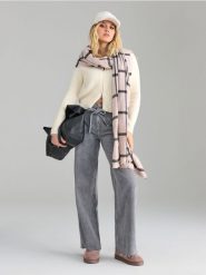 Jeansy wide leg - szary. Szare jeansy damskie Sinsay, bez wzorów, z jeansu, długie. Za 79.99 zł.