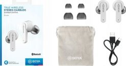 Słuchawki Boya BY-AP4 WHITE bezprzewodowe słuchawki douszne. Białe słuchawki bezprzewodowe Boya. Za 220.75 zł.