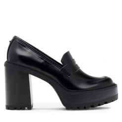 Półbuty Nine West. Czarne półbuty damskie Nine West, bez wzorów, bez obcasa, na obcasie, bez zapięcia. Za 229.99 zł.
