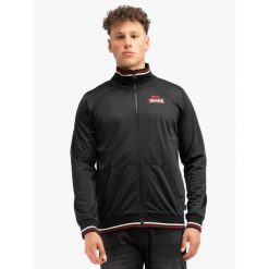 Kurtka dresowa w klasycznym kroju Lonsdale Irthing. Czarne kurtki męskie Lonsdale, xl, bez wzorów, z dresówki, klasyczne, bez kaptura. Za 297.50 zł.