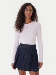 Tommy Jeans Bluzka DW0DW20178 Różowy Slim Fit. Czerwone bluzki damskie Tommy Jeans, xl, bez wzorów, z bawełny, bez kołnierzyka, bez ramiączek. Za 189.99 zł.