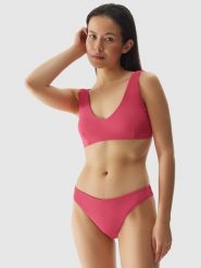 4F Góra od bikini damska - różowa XS. Czerwone bikini 4F, xs, bez wzorów, z elastanu. W wyprzedaży za 29.99 zł.