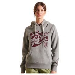 Bluza turystyczna damska Superdry Pride In Craft. Szare bluzy damskie Superdry, l, bez wzorów, z bawełny, bez ramiączek, z kapturem. Za 198.24 zł.