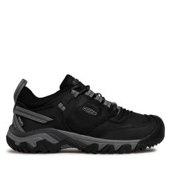 Trekkingi Keen. Czarne buty zimowe męskie Keen, bez wzorów, bez obcasa, bez zapięcia. Za 429.99 zł.