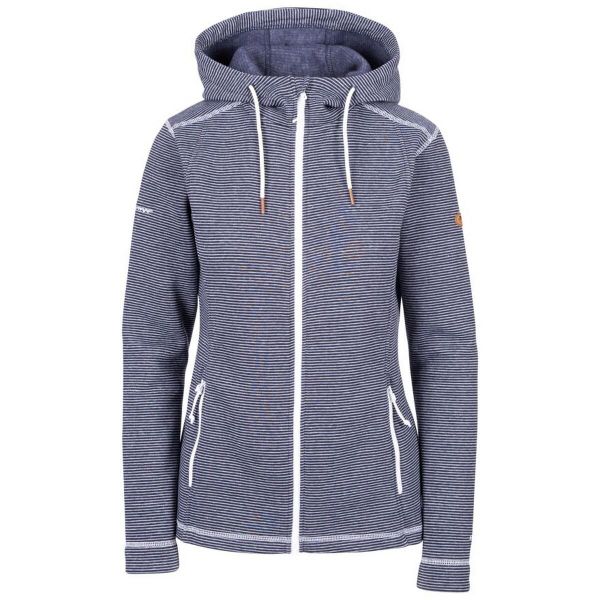 Bluza Polarowa Damska Rootless Stripe Marl AT200. Niebieskie bluzy damskie Trespass, na zimę, xs, bez wzorów, z materiału, bez ramiączek, z kapturem. Za 196.99 zł.