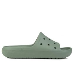 Klapki męskie sportowe Crocs CLASSIC SLIDE V2. Zielone klapki męskie Crocs, bez wzorów, bez zapięcia. Za 129.00 zł.