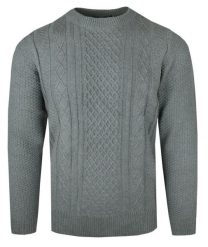 Męski Sweter z Dzianiny Bawełnianej (Knit) - Adriano Guinari - Popielaty. Szare swetry męskie Adriano Guinari, na jesień, l, bez wzorów, z bawełny, bez kołnierzyka, bez ramiączek. Za 169.00 zł.