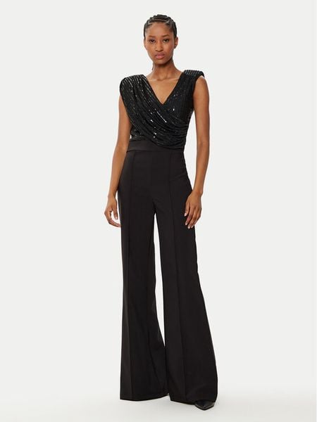 Rinascimento Kombinezon CFC0019758002 Czarny Regular Fit. Czarne sukienki damskie Rinascimento, xs, bez wzorów, z syntetyku, bez kołnierzyka, bez ramiączek. Za 369.99 zł.