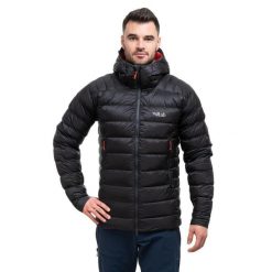 Kurtka puchowa męska Rab Electron Pro Down Jacket z kapturem. Niebieskie kurtki męskie RAB, na zimę, m, bez wzorów, z puchu, sportowe, z kapturem. Za 659.99 zł.