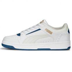Buty do chodzenia męskie Puma Rebound Joy Low. Białe buty sportowe męskie Puma, bez wzorów, z gumy, bez zapięcia, trekkingowe. W wyprzedaży za 189.00 zł.