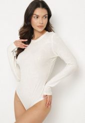 Białe Body z Wiskozą o Klasycznym Kroju z Długim Rękawem Nindariela. Białe body Born2be, bez wzorów, z jeansu. Za 99.99 zł.