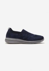 Czarno-Niebieskie Wsuwane Buty Sportowe z Elastyczną Cholewką w Melanżowy Wzór Andicra. Czarne buty sportowe męskie Born2be, bez wzorów, bez zapięcia. Za 99.99 zł.