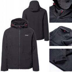 Kurtka męska Hi-tec Neti II softshell. Czarne kurtki sportowe męskie Hi-tec, m, bez wzorów, z softshellu, bez kaptura. Za 197.27 zł.