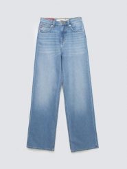 Jeansy damskie z szeroką nogawką niebieskie Atrea 111. Niebieskie jeansy damskie BIG STAR, bez wzorów, z bawełny, klasyczne, z podwyższonym stanem. Za 349.99 zł.