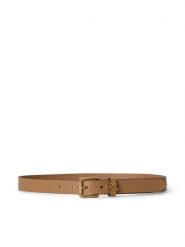 LAUREN RALPH LAUREN Pasek 412968763015 Brązowy jasny. Brązowe paski damskie Lauren Ralph Lauren, bez wzorów, ze skóry. Za 419.99 zł.