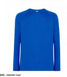 JHK - Sportowa koszulka męska długie raglanowane rękawy ozdobne przeszycia w dolnej części rękawa szyi i ramion niebieski royal 2XL. Niebieskie koszulki sportowe męskie JHK, m, bez wzorów, bez ramiączek. Za 20.48 zł.