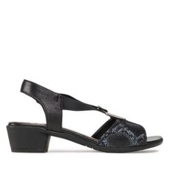 Sandały Go Soft. Czarne sandały damskie GO SOFT, bez wzorów, bez obcasa, na słupku, bez zapięcia. Za 179.99 zł.