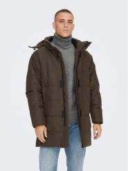 Only & Sons Płaszcz zimowy 22020156 Brązowy Regular Fit. Brązowe kurtki męskie Only & Sons, na zimę, m, bez wzorów, z syntetyku, bez kołnierzyka, bez kaptura. Za 409.99 zł.