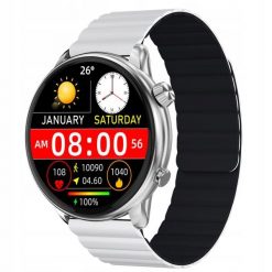 Smartwatch zegarek sportowy IMIKI TG2. Czarne, cyfrowe zegarki męskie IMIKI, bez wzorów, z materiału, metalowe. Za 229.00 zł.