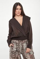 Bluzka damska szyfonowa z kapturem Castiglione PINKO. Bluzki damskie Pinko, bez wzorów, z szyfonu, bez kołnierzyka, bez ramiączek. Za 1,289.00 zł.