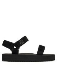 Armani Exchange Sandały XDP064 XV928 00002 Czarny. Czarne sandały damskie Armani Exchange, bez wzorów, z materiału, bez obcasa, na płaskiej podeszwie, bez zapięcia. Za 319.99 zł.