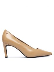 Tommy Hilfiger Szpilki Squared Toe High Heel Lth Pump FW0FW09510 Brązowy jasny. Brązowe szpilki damskie Tommy Hilfiger, bez wzorów, ze skóry, bez obcasa, na szpilce, bez zapięcia. Za 569.99 zł.