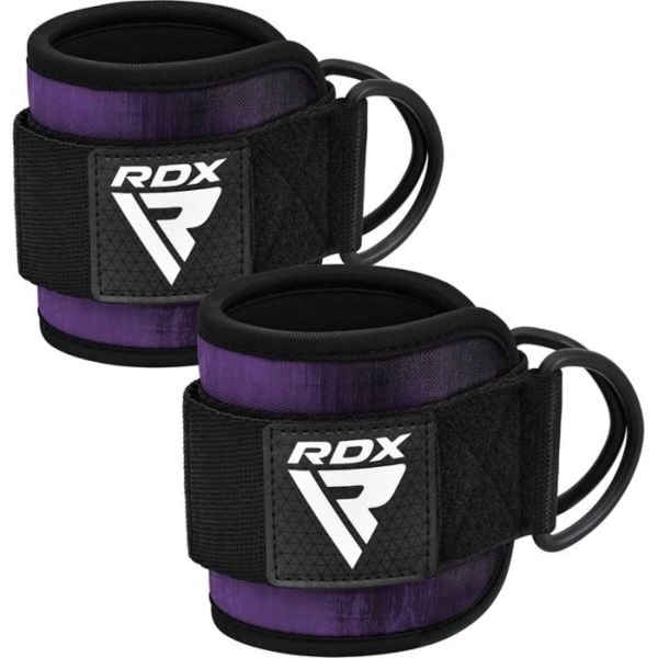 Paski z hakami na kostkę RDX A4 Ankle Straps For Gym Cable Machine. Fioletowe paski damskie RDX SPORTS, sportowe. Za 79.99 zł.