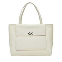 Torebka Calvin Klein. Białe shopperki damskie Calvin Klein, bez wzorów, bez dodatków. Za 359.99 zł.
