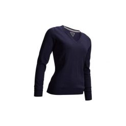 Sweter do golfa damski. Niebieskie swetry nierozpinane damskie INESIS, xs, bez wzorów, z bawełny, bez kołnierzyka, bez ramiączek. Za 59.99 zł.