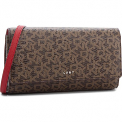 Torebka DKNY - Bryant Wallet On String R835J622 Mocha Logo/Rog M68. Brązowe listonoszki damskie DKNY, bez wzorów, ze skóry ekologicznej, bez dodatków. W wyprzedaży za 369.00 zł.