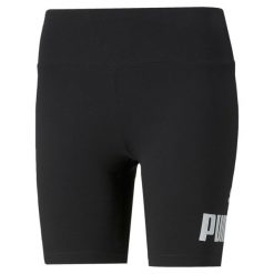 Damskie krótkie legginsy Essentials Logo PUMA Black. Czarne legginsy damskie Puma, bez wzorów, z gumy. Za 135.73 zł.
