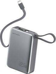 Powerbank 4smarts Pocket Dual Cord 20000mAh 22.5W z wbudowanym kablem USB-C 15cm szary. Szare powerbanki 4smarts. Za 121.36 zł.