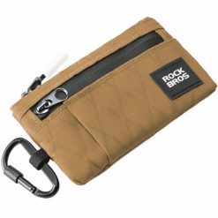 Portfel rowerowy na karty klucz z karabińczkiem Rockbros L002. Brązowe portfele męskie ROCKBROS, bez wzorów. Za 49.90 zł.