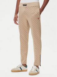 Guess Spodnie dresowe Z2BB05 K7122 Beżowy Regular Fit. Brązowe spodnie sportowe męskie Guess, l, z aplikacjami, z dresówki. Za 349.99 zł.