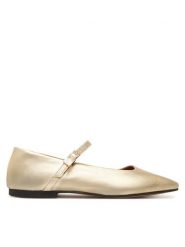 Tommy Hilfiger Baleriny Hilfiger Gold Ballerinas FW0FW09320 Złoty. Żółte balerinki damskie Tommy Hilfiger, bez wzorów, ze skóry, bez obcasa, bez zapięcia. Za 569.99 zł.