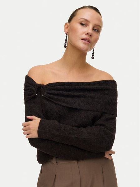 Vero Moda Sweter Lovely 10336698 Brązowy Regular Fit. Brązowe swetry nierozpinane damskie Vero Moda, xs, bez wzorów, z syntetyku, bez kołnierzyka, bez ramiączek. Za 179.99 zł.