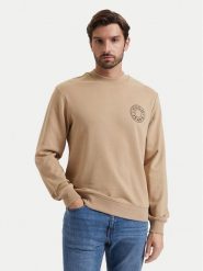 HUGO Bluza Nedos 50572298 Beżowy Regular Fit. Brązowe bluzy męskie Hugo, m, bez wzorów, z bawełny, bez ramiączek, bez kaptura. Za 349.99 zł.