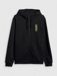 4F Bluza dresowa regular z kapturem męska - czarna XL. Czarne bluzy męskie 4F, m, bez wzorów, z bawełny, z kapturem. Za 229.99 zł.