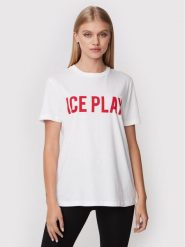 Ice Play T-Shirt 22I U2M0 F021 P400 1101 Biały Relaxed Fit. Białe t-shirty damskie Ice Play, l, bez wzorów, z bawełny, bez kołnierzyka, bez ramiączek. Za 269.99 zł.
