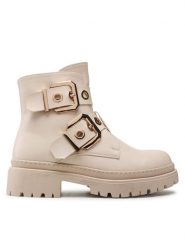 DeeZee Botki WS5680-14 Beżowy. Brązowe botki damskie DeeZee, bez wzorów, ze skóry, bez obcasa, na płaskiej podeszwie, bez zapięcia. Za 179.99 zł.