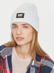 CAT Footwear Czapka Label Cuff 1090026 Biały. Białe czapki damskie CAT Footwear, na zimę, bez wzorów, z materiału. Za 99.99 zł.