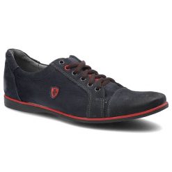 Granatowe Półbuty Avanti Męskie Skórzane Obuwie. Niebieskie buty wizytowe męskie Avanti, bez wzorów, z nubiku, bez obcasa, bez zapięcia. Za 159.00 zł.