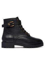 LAUREN RALPH LAUREN Trzewiki Allyson Logo Bo Bte 802P12046001 Czarny. Czarne botki damskie Lauren Ralph Lauren, bez wzorów, ze skóry, bez obcasa, na płaskiej podeszwie, bez zapięcia. Za 1,199.00 zł.