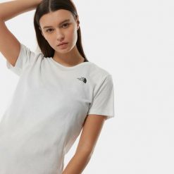 T-Shirt Simple Dome Rozmiar XS Bialy - 4T1A-FN4. Białe bluzki damskie The North Face, xs, bez wzorów, casualowe, bez kołnierzyka, bez ramiączek. Za 113.00 zł.