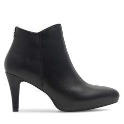 Botki Lasocki. Czarne botki damskie Lasocki, bez wzorów, bez obcasa, na szpilce, bez zapięcia. Za 209.99 zł.